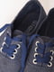 Мокасины темно-синего цвета на шнуровке | 6495624 | фото 4