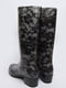 Сапоги резиновые черно-серые с цветочным принтом | 6495704 | фото 5