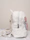 Рюкзак білий хутряний з котиками | 6496191 | фото 2