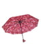 Зонт-полуавтомат бордовый в принт | 6496710 | фото 2
