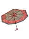 Зонт-полуавтомат красно-коричневый с принтом | 6496730 | фото 2