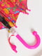 Зонт-полуавтомат малинового цвета в принт | 6496735 | фото 4