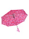 Зонт-полуавтомат розовый в принт | 6496738 | фото 2