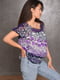 Блуза фиолетовая в принт | 6498438 | фото 2