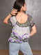 Блуза фіолетова в принт | 6498439 | фото 3