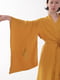 Сукня-кімоно з льону в японському стилі з вишивкою. Колекція "Птахи України". Колір "Шафран" | 6502677 | фото 2
