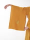 Сукня-кімоно з льону в японському стилі з вишивкою. Колекція "Птахи України". Колір "Шафран" | 6502677 | фото 3