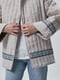 Стьобана лляна куртка натурального кольору з декоративною тісьмою | 6502687 | фото 4