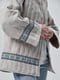 Стьобана лляна куртка натурального кольору з декоративною тісьмою | 6502687 | фото 7