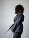 Костюм-кімоно зі штанами вільного фасону з льону жіночій "Графіт" | 6502695 | фото 4