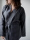 Костюм-кімоно зі штанами вільного фасону з льону жіночій "Графіт" | 6502695 | фото 7