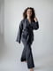 Костюм-кімоно зі штанами вільного фасону з льону жіночій "Графіт" | 6502695 | фото 6