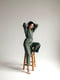 Костюм-кімоно зі штанами вільного фасону з льону жіночій "Папороть" | 6502696 | фото 3