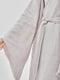 Сукня-кімоно з льону з широкими рукавами та декоративними необробленими краями і вишивкою. Колекція "Колоски" | 6502712 | фото 4