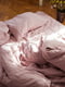 Комплект однотонної постільної білизни з льону у блідо-рожевому кольорі "Пильна троянда" | 6502815 | фото 2