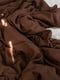 Комплект однотонної постільної білизни з льону у коричневому кольорі "Шоколад" | 6502816 | фото 3