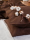 Комплект однотонної постільної білизни з льону у коричневому кольорі "Шоколад" | 6502816 | фото 6
