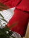 Комплект однотонної постільної білизни з льону у червоному кольорі "Поле маків" | 6502844 | фото 2