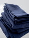 Комплект однотонної постільної білизни з льону у синьому кольорі "Індиго" | 6502850 | фото 8