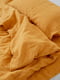 Комплект однотонної постільної білизни з льону у помаранчевому кольорі "Шафран" | 6502866 | фото 3