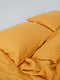 Комплект однотонної постільної білизни з льону у помаранчевому кольорі "Шафран" | 6502866 | фото 5