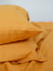 Комплект однотонної постільної білизни з льону у помаранчевому кольорі "Шафран" | 6502866 | фото 8