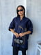 Блуза-туніка синя із дизайнерською вишивкою “Колоски” | 6505294 | фото 3
