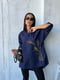 Блуза-туніка синя із дизайнерською вишивкою “Колоски” | 6505294 | фото 7
