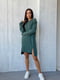 Сукня-туніка оверсайз з подовженою спинкою зелена | 6505318 | фото 3