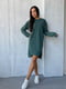 Сукня-туніка оверсайз з подовженою спинкою зелена | 6505318 | фото 4
