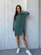 Сукня-туніка оверсайз з подовженою спинкою зелена | 6505318 | фото 5