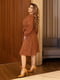 Платье А-силуэта терракотовое в горошек | 6505845 | фото 2