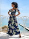 Літня максі-сукня синя в квітковий принт | 6506044 | фото 4
