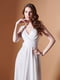 Белое платье из мерцающей ткани с открытой спинкой | 6506055 | фото 4