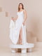 Платье в пол белое с разрезом | 6506063 | фото 2