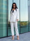 Белый классический костюм: жакет и брюки | 6506170