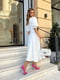 Елегантна біла сукня-міді з об'ємними рукавами | 6506194 | фото 4