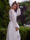 Сукня-міді біла в горошок | 6506216 | фото 2