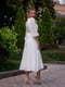 Белое коктейльное платье с прозрачными рукавами | 6506217 | фото 2