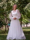 Платье-миди белое с сеткой в горошек | 6506220 | фото 3