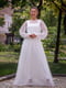 Сукня-міді біла з сіткою в горошок | 6506220 | фото 4