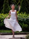 Коктейльное белое платье с поясом | 6506224 | фото 6