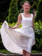 Коктейльное белое платье с поясом | 6506224 | фото 7