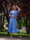 Сукня А-силуету блакитна в квітковий принт | 6506225