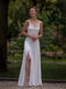 Элегантное атласное платье-макси белого цвета | 6506231 | фото 3