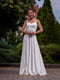 Элегантное атласное платье-макси белого цвета | 6506231 | фото 4