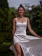 Элегантное атласное платье-макси белого цвета | 6506231 | фото 6