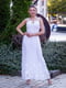 Платье А-силуэта белое с декором по подолу | 6506233 | фото 2