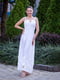 Платье А-силуэта белое с декором по подолу | 6506233 | фото 3