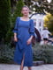 Платье синее с разрезом на юбке | 6506241 | фото 3